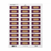 Royal Paarse Damask Retouradreslabel Etiket (Full Sheet)