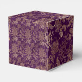 Royal Paarse Damast Monogram Bruiloft Favor Box Bedankdoosjes (Achterkant)