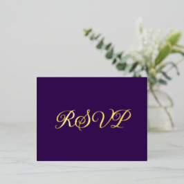 Royal Paarse Elegant Co-Starring Folie RSVP Card Feestdagen Briefkaart