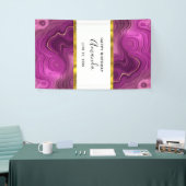 Royal Paarse en gouden Agaat met Faux Gold Foil Spandoek (Beurs)