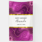 Royal Paarse en gouden Agaat met Faux Gold Foil Spandoek (Verticaal)