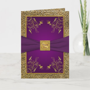 Royal Paarse en gouden bedankkaart