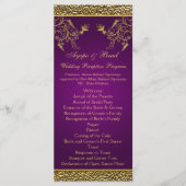 Royal Paarse en Gouden Bloemen Menu Kaart (Voorkant)