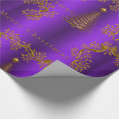 Royal Paarse en gouden kerst inpakpapier (Hoek)