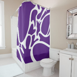Royal paarse en wit douchegordijn