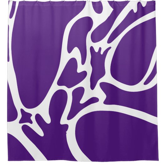 Royal paarse en wit douchegordijn (Voorkant)