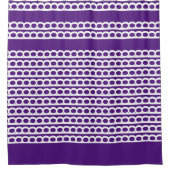 Royal Paarse en wit Moderne bubble Waves Douchegordijn (Voorkant)