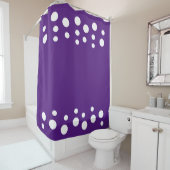 Royal Paarse en witte Modern Bubbles Stippen Douchegordijn (In situ)
