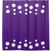 Royal Paarse en witte Modern Bubbles Stippen Douchegordijn (Voorkant)