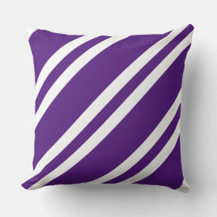 Royal Paarse en Witte Streep Sierkussen