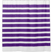 Royal Paarse en witte strepen Douchegordijn (Voorkant)