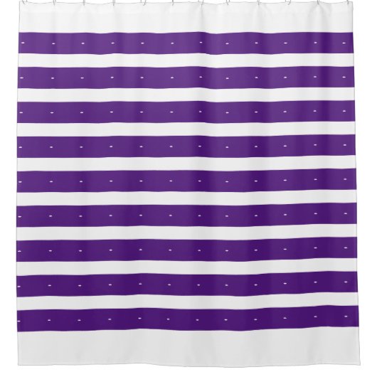 Royal Paarse en witte strepen Douchegordijn (Voorkant)