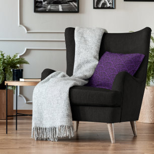 Royal Paarse en zwart Roos Floral Damask Kussen