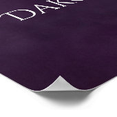 Royal Paarse Fleur de Lis Light | Welkom bruiloft Poster (Hoek)