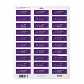 ROYAL PAARSE getextureerde monogram M adreslabel Etiket (Full Sheet)