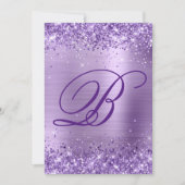 Royal Paarse Glitter Brushed Folie Quinceanera Kaart (Voorkant)