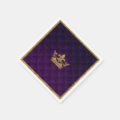 Royal Paarse & Gold Crown Elegant Royal Storybook Servet (Hoek)