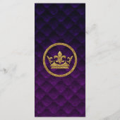 Royal Paarse Gold Drapes Scroll Wedding Menu (Achterkant)