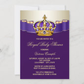 Royal Paarse Gold Princess Baby shower Kaart (Voorkant)