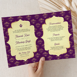 Royal Paarse Goud  Anand Karaj Sikh Bruiloft