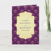 Royal Paarse Goud  Anand Karaj Sikh Bruiloft (Voorkant)