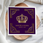 Royal Paarse Goud  Kroonbruiloft Servet