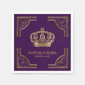 Royal Paarse Goud  Kroonbruiloft Servet (Voorkant)
