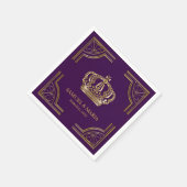 Royal Paarse Goud  Kroonbruiloft Servet (Hoek)