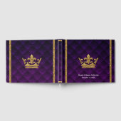 Royal Paarse & Gouden Elegante Glamour Wedding Gastenboek (Volledig)