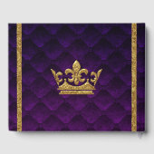 Royal Paarse & Gouden Elegante Glamour Wedding Gastenboek (Achterkant)