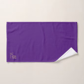 Royal Paarse & Gouden Monogram Naam Typografie Bad Handdoek (Handdoek)