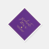 Royal Paarse gouden script Afstuderen 2024 Afstude Servet (Hoek)