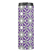 Royal Paarse grijs wit verbonden cirkels patroon Thermosbeker (Achterkant)