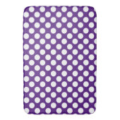 Royal Paarse: Grote witte Polka Dot Pattern Badmat (Voorkant Verticaal)
