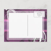 Royal Paarse Grunge Damask Elegant Wedding Briefkaart (Achterkant)