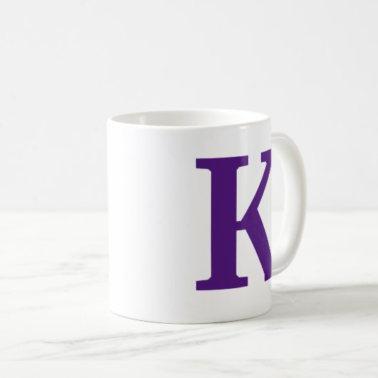 Royal paarse Initiaal letter/monogram Koffie Mok (Voorkant rechts)