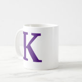 Royal paarse Initiaal letter/monogram Koffie Mok (Voorkant links)