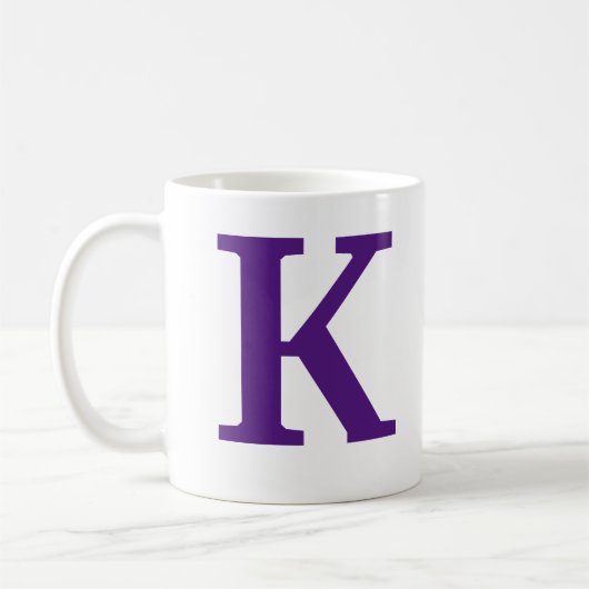Royal paarse Initiaal letter/monogram Koffie Mok (Links)