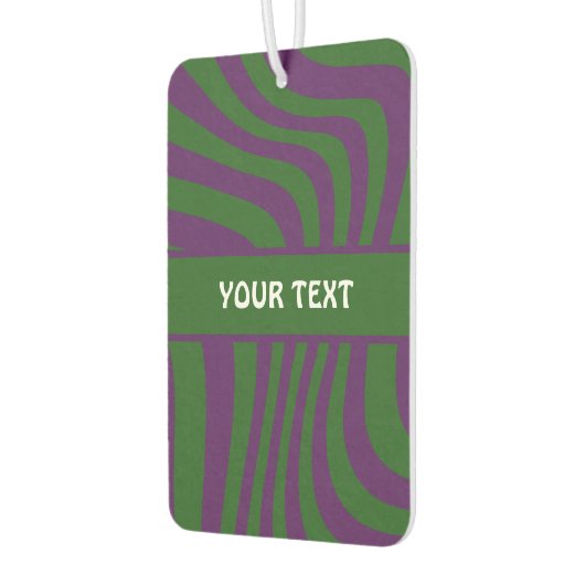 Royal Paarse kleur met aangepaste tekst Luchtverfrisser (Links)