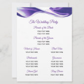 Royal Paarse lint bruiloft programma (Achterkant)