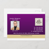 Royal Paarse met Gold Accent Briefkaart (Voorkant / Achterkant)