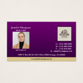 Royal Paarse met Gold Accent Magnet Visitekaartje (Voorkant)