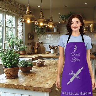 Royal Paarse met Soft Silver Rolling Pin en Herb Schort