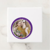 Royal Paarse minimale ronde foto bruiloft Bedankjes Labels (In situ)