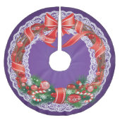 Royal Paarse Ombre en Kant met Kerstkrans Kerstboom Rok (Voorkant)
