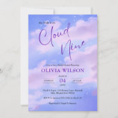 Royal Paarse op cloud 9 Vrijgezellenfeest Kaart (Voorkant)