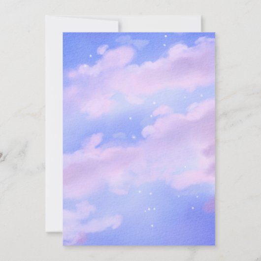 Royal Paarse op cloud 9 Vrijgezellenfeest Kaart (Achterkant)