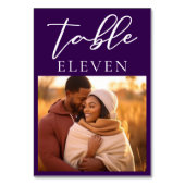 Royal Paarse paar foto avond bruiloft Kaart (Achterkant)