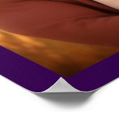 Royal Paarse Paar Foto Chic Huwelijk Welkom Poster (Hoek)