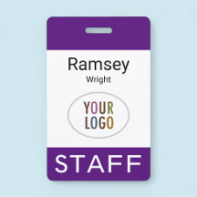 Royal Paarse Personeel ID Naam Badge Clip Reel Lan